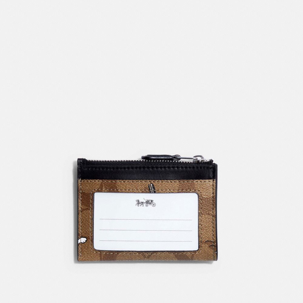 Mini Étui Pour Pièce D’Identité Skinny En Toile Exclusive Avec Imprimé Snoopy Coach X Peanuts