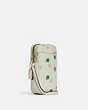 COACH®,NORTH/SOUTH ZIP CROSSBODY WITH APPLE PRINT,Gold/Chalk Multi,Angle View