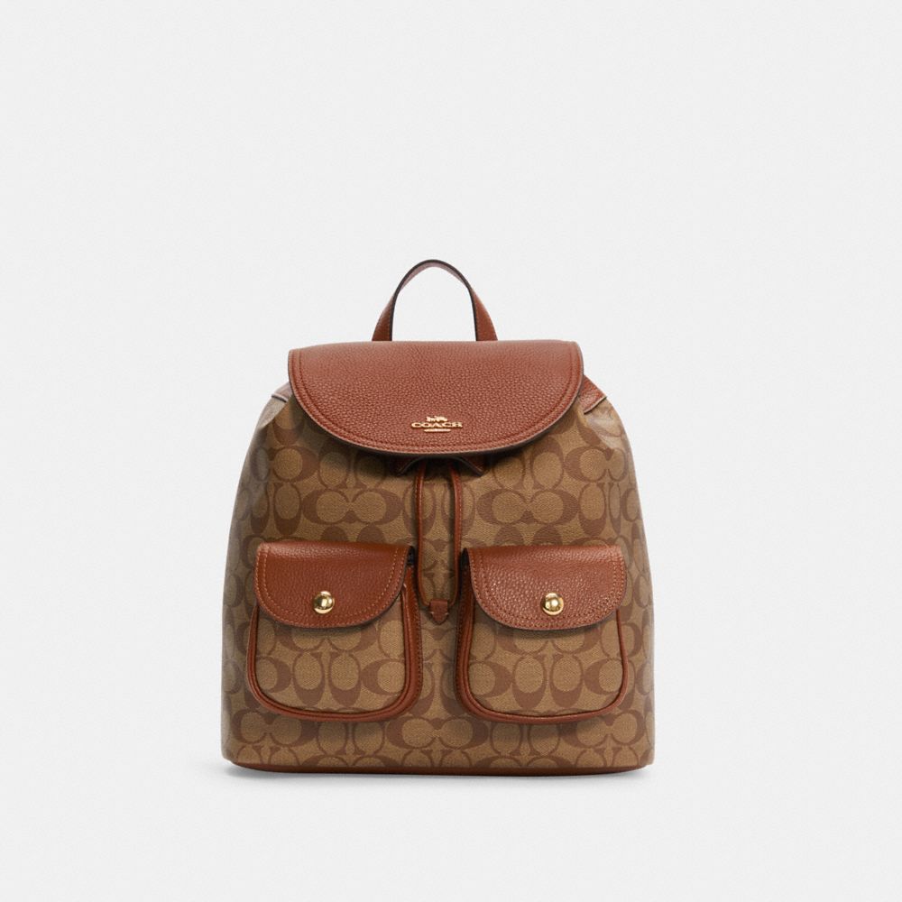 Coach Pennie Backpack 22 In Signature Canvas C4120