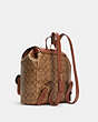 COACH®,PENNIE BACKPACK IN SIGNATURE CANVAS,n/a,Large,Gold/Khaki Redwood,Angle View