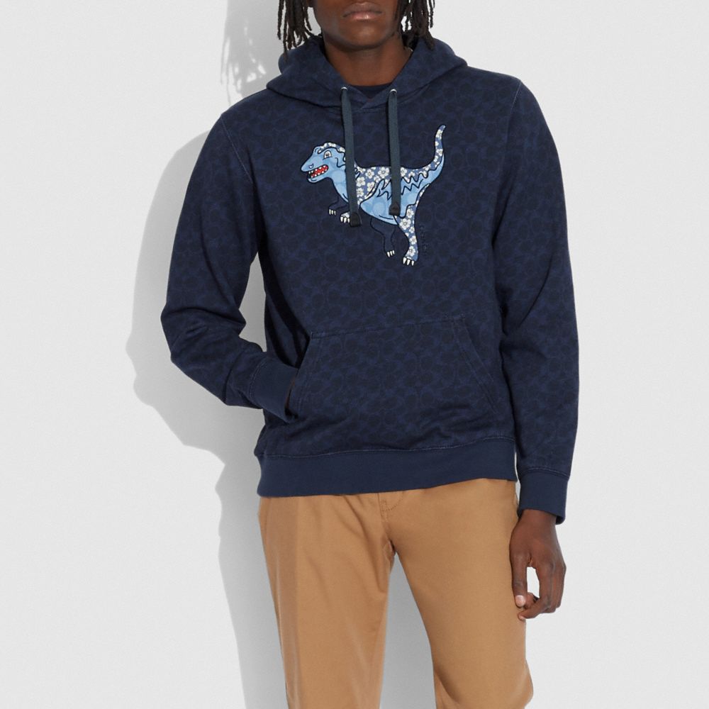 COACH®,Signature Rexy Hoodie In Organic Cotton,,Scale View