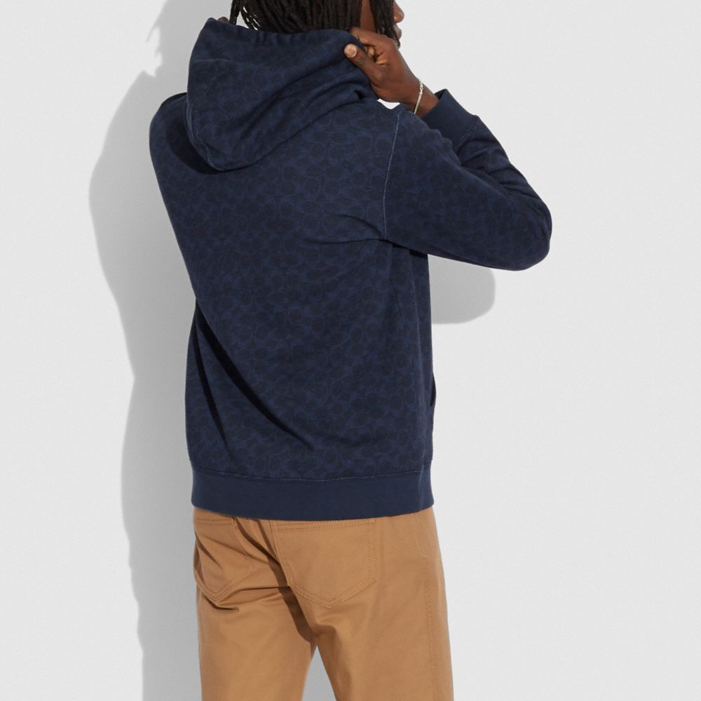 COACH®,Signature Rexy Hoodie In Organic Cotton,,Scale View