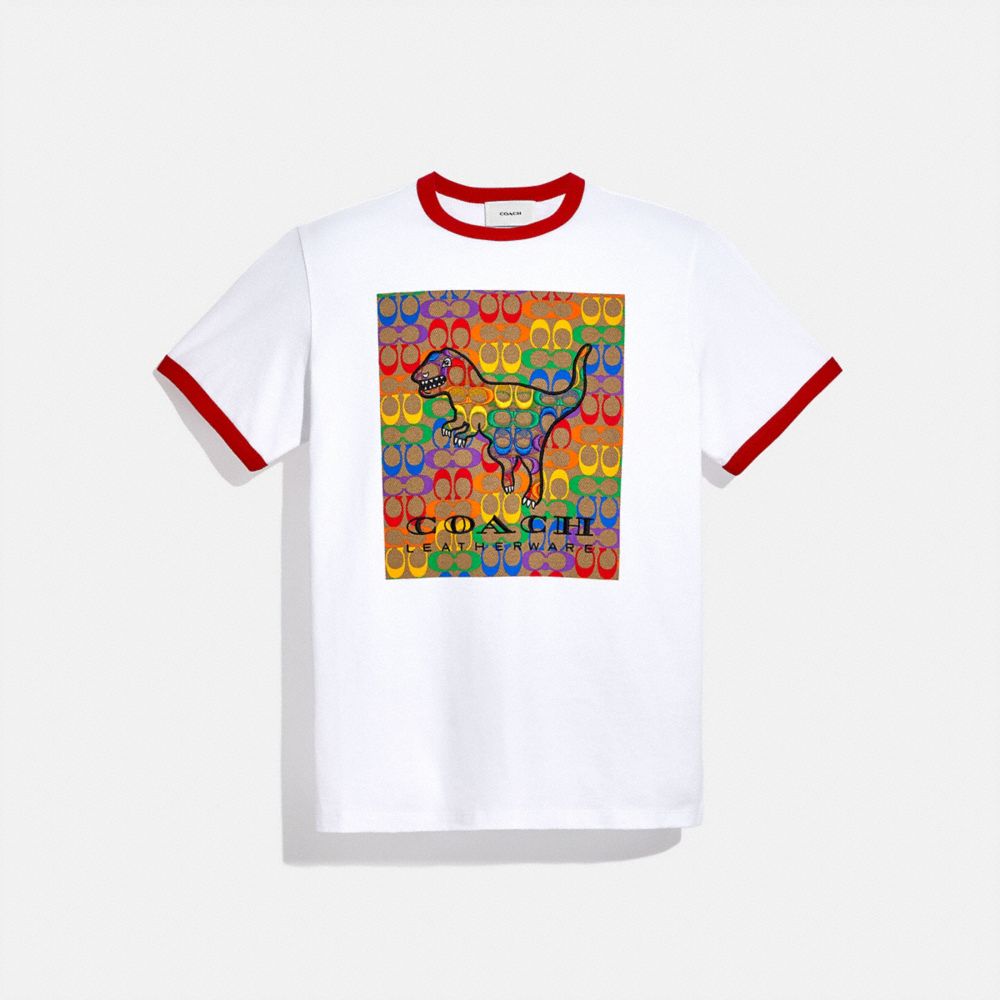 COACH Rainbow Signature Rexy T Shirt In Organic Cotton