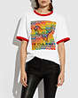 COACH®,RAINBOW SIGNATURE REXY T-SHIRT IN ORGANIC COTTON,cotton,White,Scale View
