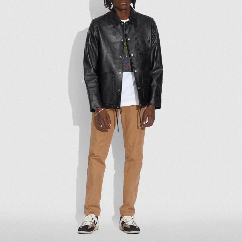 COACH®: Pocket Leather Jacket