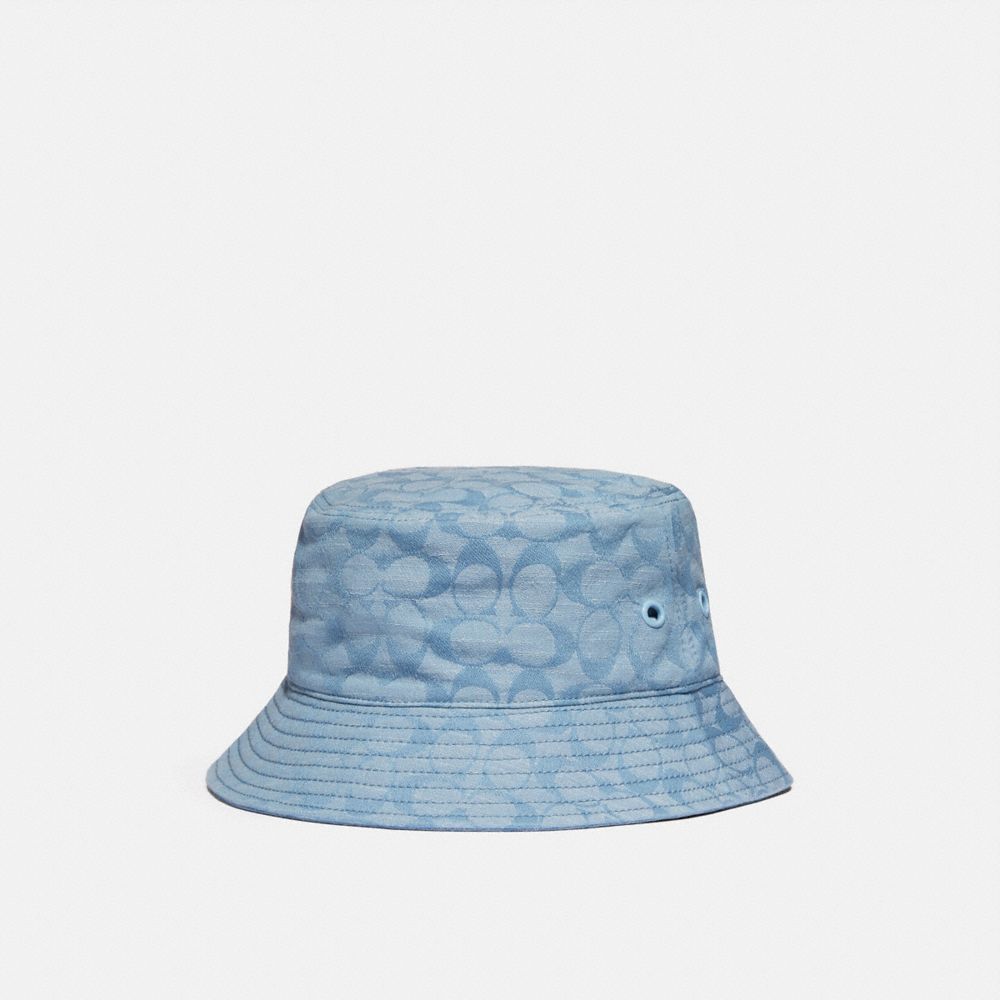 COACH® | Wide Signature Hat Bucket Denim