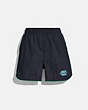 COACH®,MARATHON SHORTS IN RECYCLED NYLON,Recycled Nylon,Navy/Green,Front View