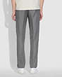 COACH®,SOLID FLAT FRONT PANTS,Polyester,GREY,Scale View