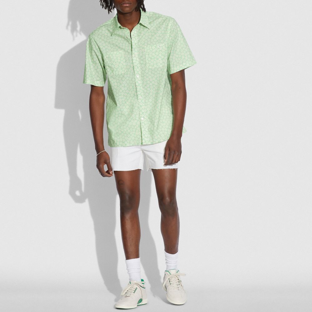 Graphic Ditsy Print Short Sleeve Shirt