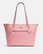 COACH®,GALLERY TOTE,Leather,Large,Gold/Bubblegum,Front View