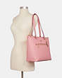 COACH®,GALLERY TOTE,Leather,Large,Gold/Bubblegum,Alternate View