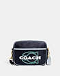 COACH®,FLIGHT BAG,Smooth Leather,Medium,Brass/Midnight/Blue,Front View