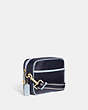 COACH®,FLIGHT BAG,Smooth Leather,Medium,Brass/Midnight/Blue,Angle View