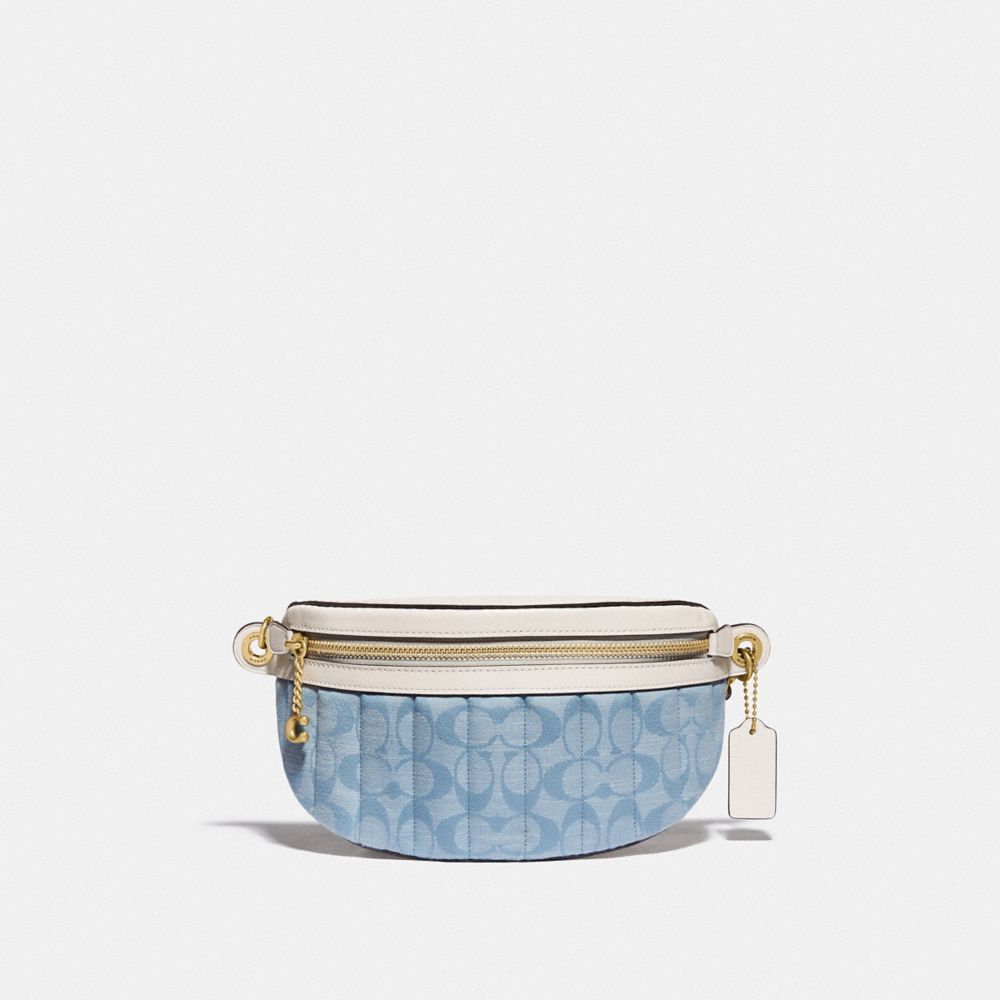 COACH Chain Belt Bag In Signature Chambray With Quilting