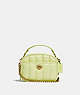 COACH®,LUNCHBOX TOP HANDLE WITH QUILTING,Smooth Leather,Small,Brass/Pale Lime,Front View
