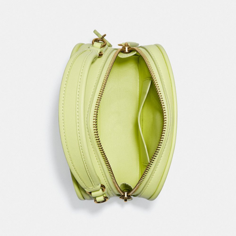 COACH®,POIGNÉE SUPÉRIEURE LUNCHBOX AVEC MATELASSAGE,Cuir nappa,Laiton/Limette pâle,Inside View,Top View