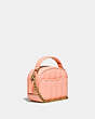 COACH®,LUNCHBOX TOP HANDLE WITH QUILTING,Smooth Leather,Small,Brass/Faded Blush,Angle View