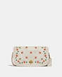 COACH®,VINTAGE DINKY WITH FLORAL EMBROIDERY,Glovetanned Leather,Mini,Brass/Beige,Front View