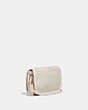 COACH®,VINTAGE DINKY WITH FLORAL EMBROIDERY,Glovetanned Leather,Mini,Brass/Beige,Angle View