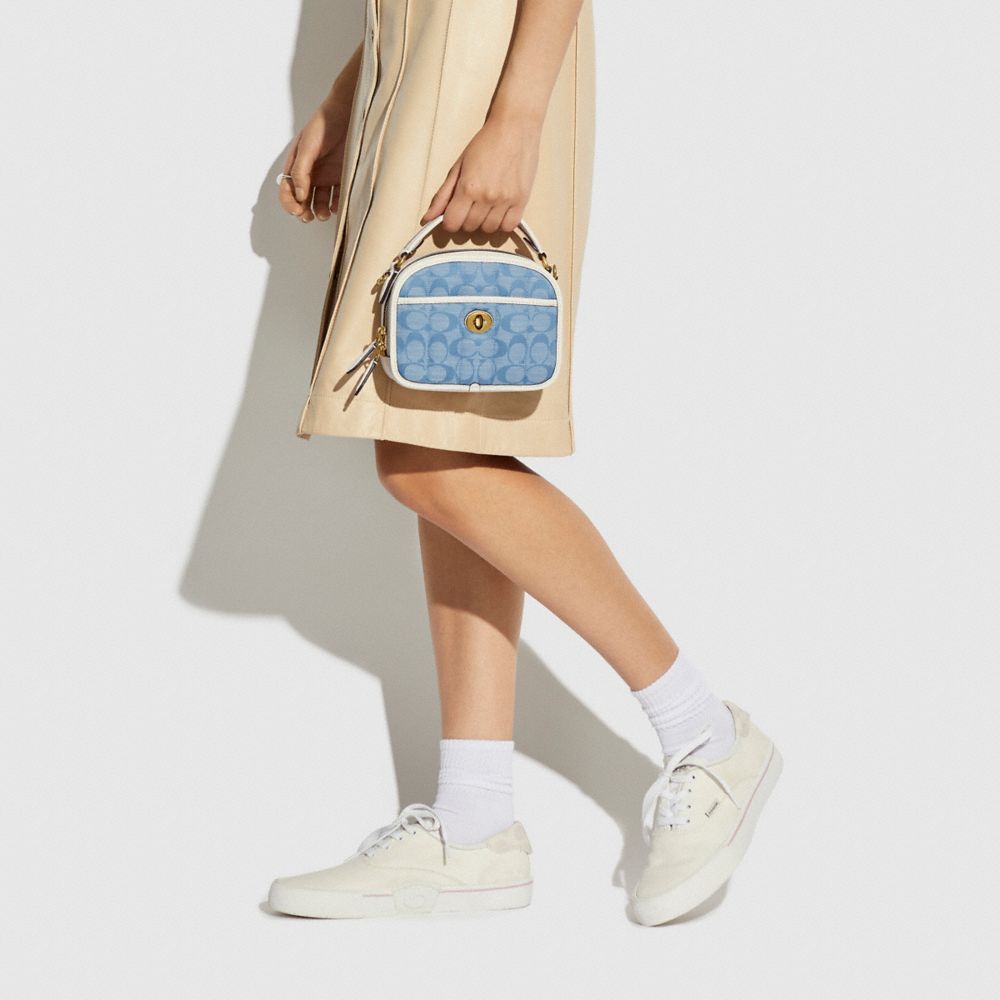 Lunchbox Top Handle En Chambray Signature Avec Matelassage