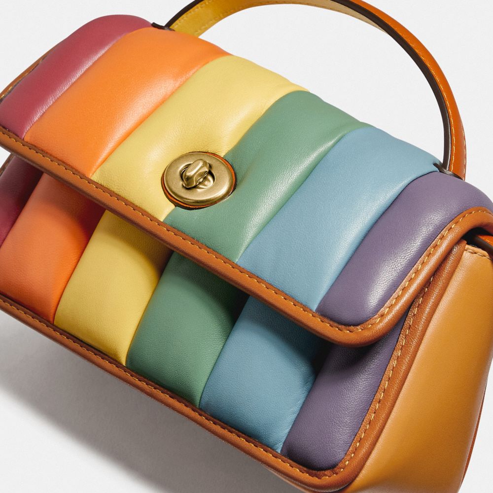 Rainbow colored coach online purse