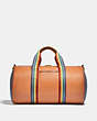COACH®,DUFFLE WITH RAINBOW QUILTING,Smooth Leather,X-Large,Brass/Saddle Multi,Back View