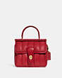 COACH®,WILLIS TOP HANDLE 18 WITH QUILTING,Nappa leather,Mini,Brass/Red Apple,Front View