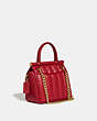 COACH®,WILLIS TOP HANDLE 18 WITH QUILTING,Nappa leather,Mini,Brass/Red Apple,Angle View