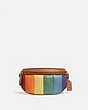 COACH®,BETHANY BELT BAG WITH RAINBOW QUILTING,Smooth Leather,Small,Brass/Natural Multi,Front View