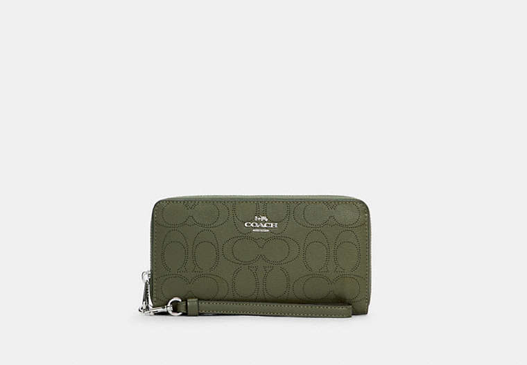 Long Zip Around Wallet In Signature Leather