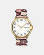 COACH®,ARDEN WATCH, 36MM,Leather,Pink Multi.,Front View