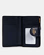 COACH®,MEDIUM CORNER ZIP WALLET IN SIGNATURE LEATHER,Gold/Midnight,Inside View,Top View