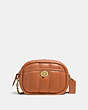 COACH®,SMALL CAMERA BAG WITH QUILTING,Leather,Mini,Brass/Canyon,Front View