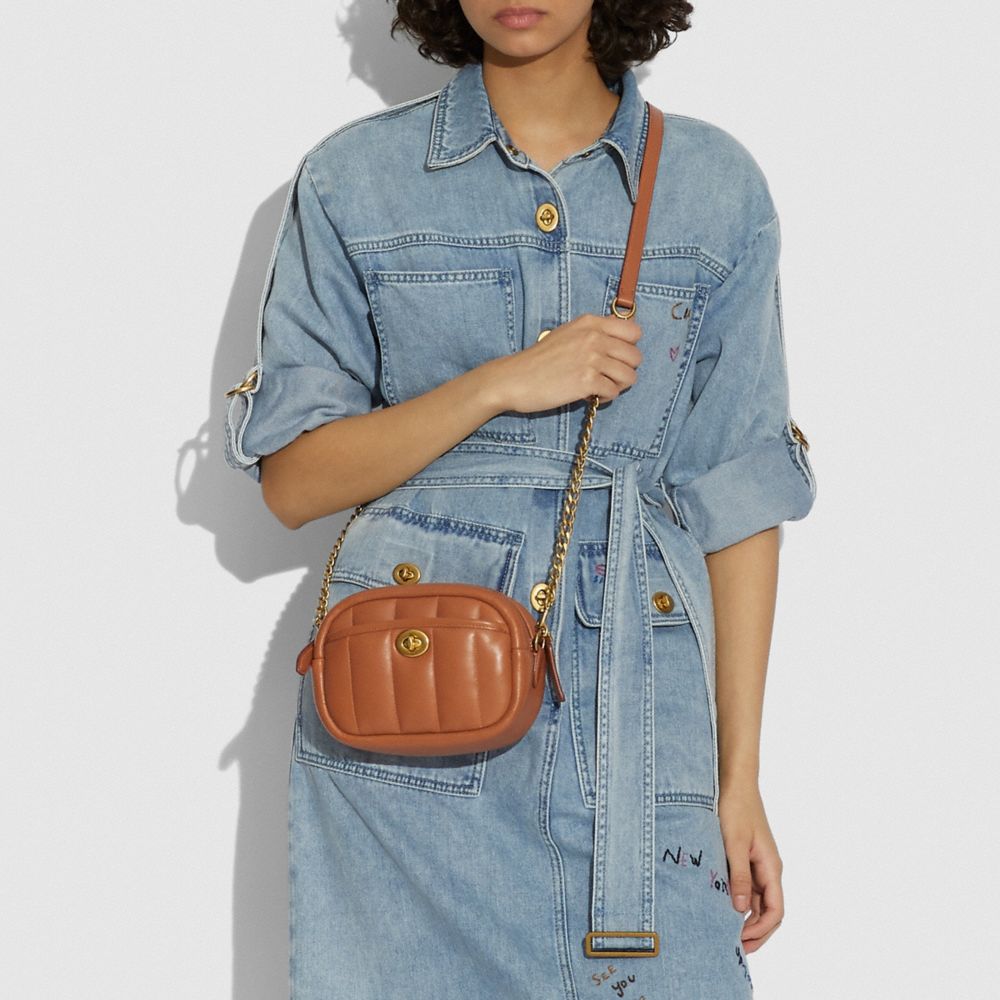 COACH®,Small Camera Bag With Quilting,,Detail View