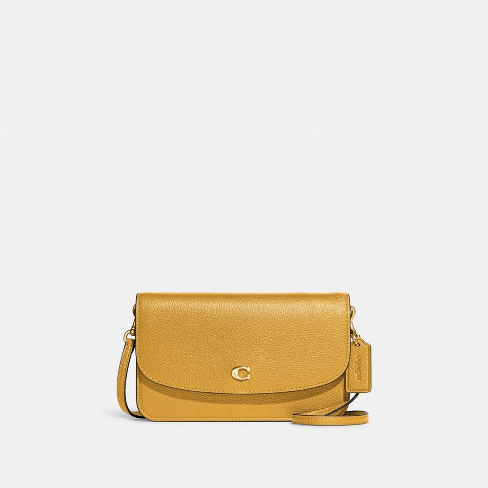 COACH®,HAYDEN CROSSBODY BAG,Refined Pebble Leather,Mini,Brass/Yellow Gold,Front View