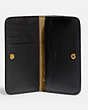 COACH®,SLIM CARD CASE,Refined Calf Leather,Mini,Brass/Black,Inside View,Top View