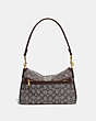 COACH®,SOFT TABBY SHOULDER BAG IN SIGNATURE JACQUARD,Jacquard,Small,Brass/Oak Maple,Back View