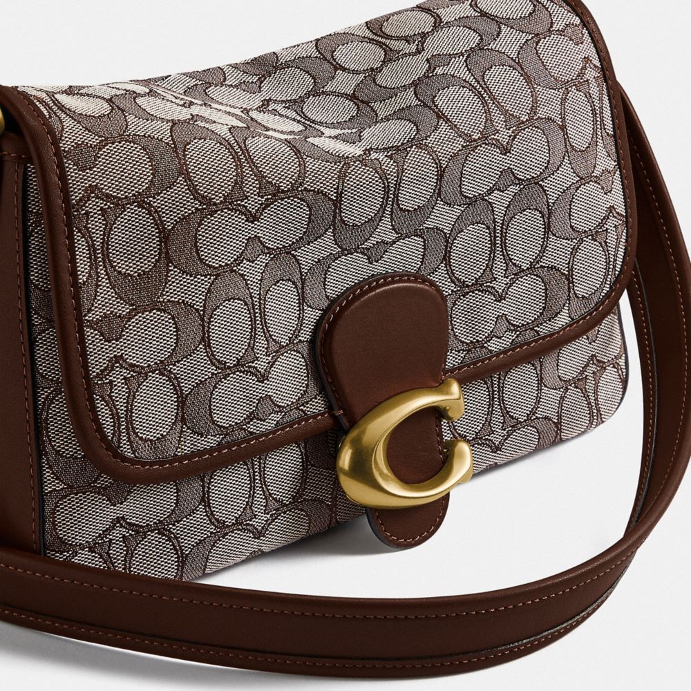 Coach Mini Signature Jacquard Tabby Shoulder Bag in Cocoa