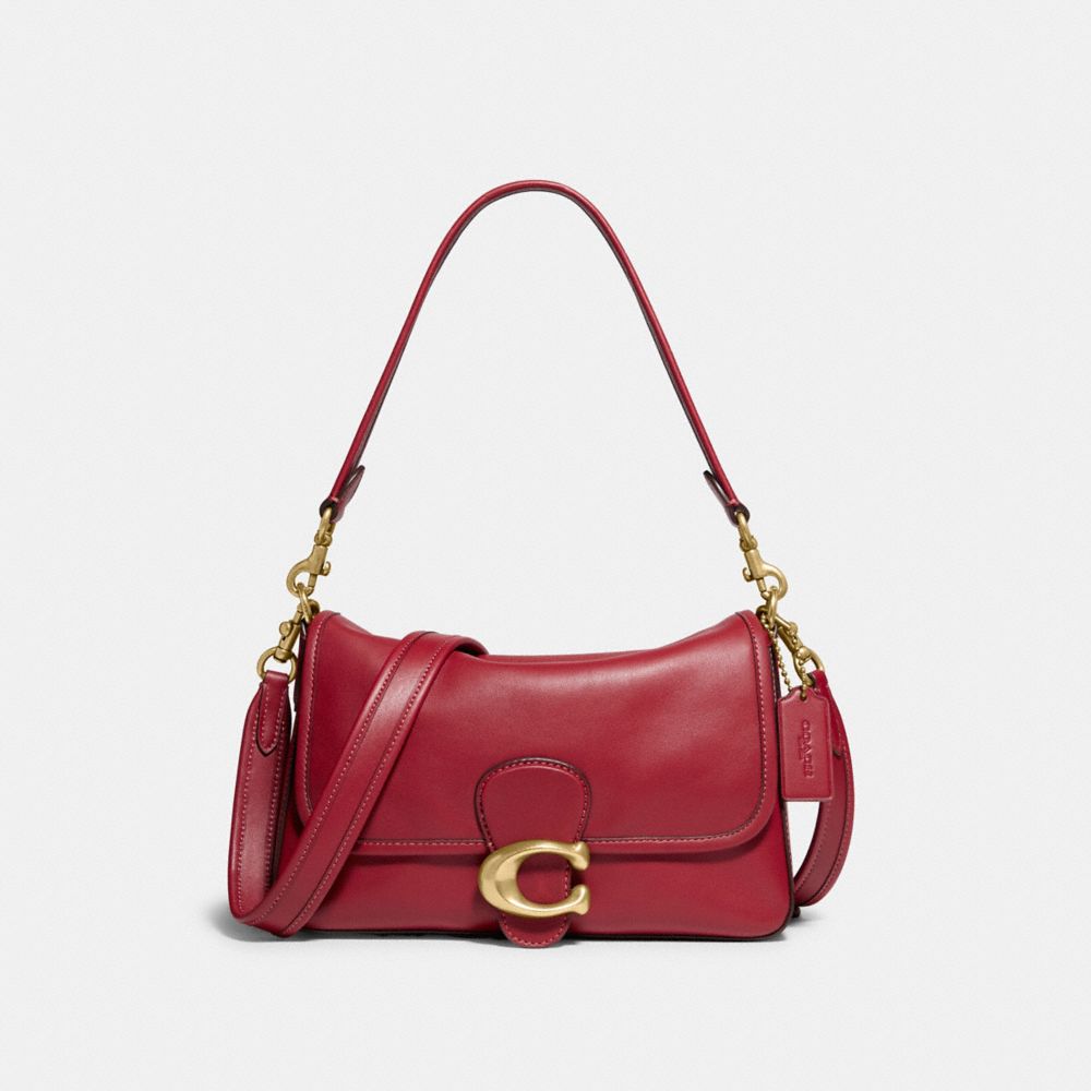 COACH®,SOFT TABBY SHOULDER BAG,Smooth Leather,Medium,Brass/Brick Red,Front View