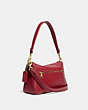 COACH®,SOFT TABBY SHOULDER BAG,Smooth Leather,Medium,Brass/Brick Red,Angle View