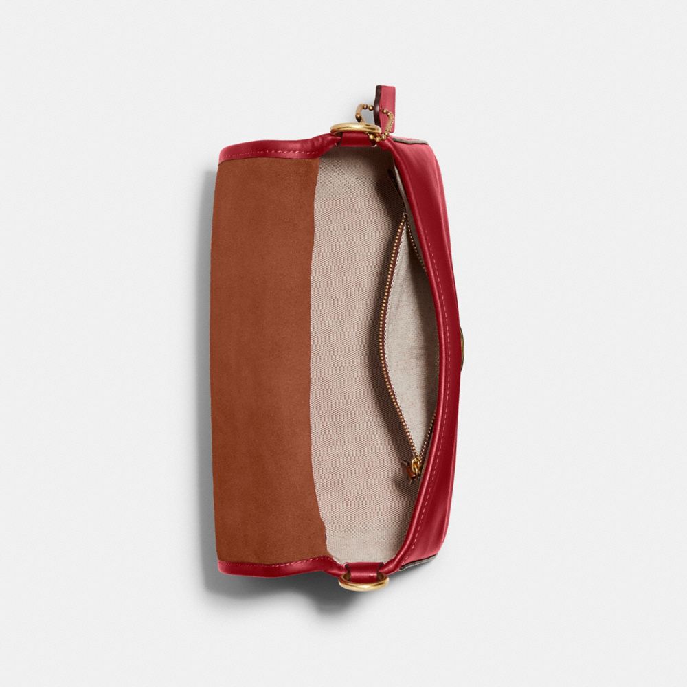 COACH®,SOFT TABBY SHOULDER BAG,Smooth Leather,Medium,Brass/Brick Red,Inside View,Top View