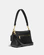 COACH®,SOFT TABBY SHOULDER BAG,Smooth Leather,Medium,Brass/Black,Angle View