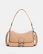 COACH®,SOFT TABBY SHOULDER BAG,Smooth Leather,Medium,Silver/Buff,Front View