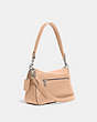 COACH®,SOFT TABBY SHOULDER BAG,Smooth Leather,Medium,Silver/Buff,Angle View