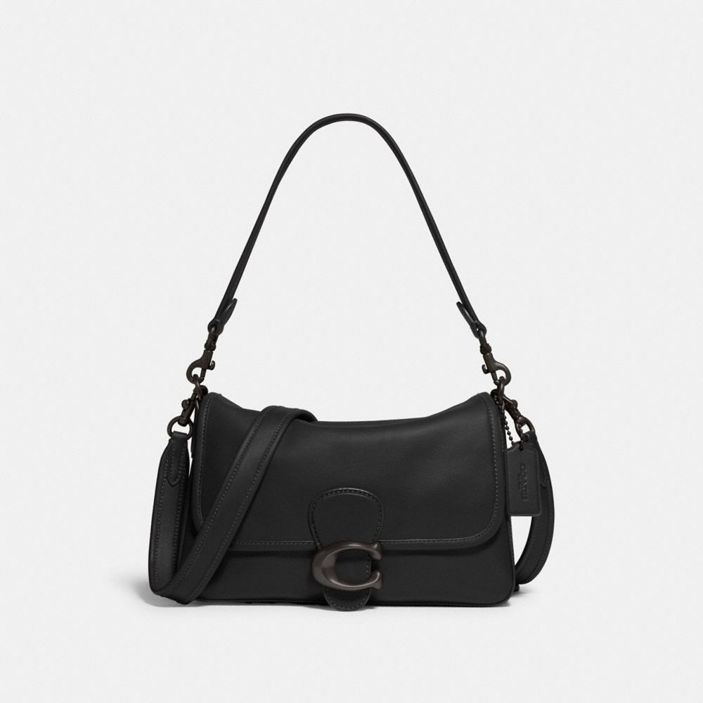 COACH®,SOFT TABBY SHOULDER BAG,Smooth Leather,Medium,Pewter/Black,Front View