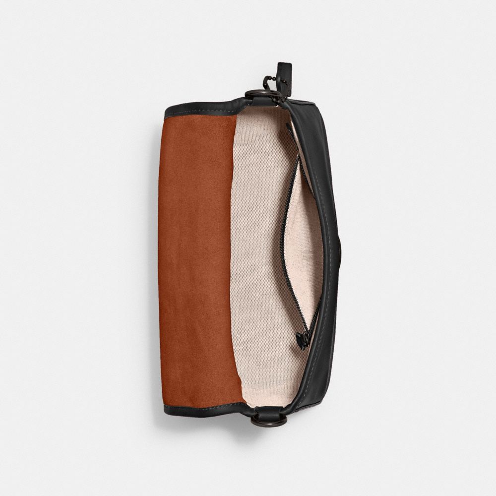 COACH®,Soft Tabby Shoulder Bag,Leather,Shoulder Bag,Metal,Logo,Gold Metal,Day Party,Black,Inside View,Top View