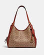 COACH®,LORI SHOULDER BAG IN SIGNATURE CANVAS,canvas,Medium,Brass/Tan/Rust,Front View