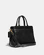 COACH®,TATE CARRYALL 29,Smooth Leather,Medium,Brass/Black,Angle View