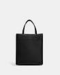 COACH®,MINI CASHIN TOTE,Smooth Leather,Small,Brass/Black,Front View