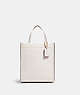 COACH®,MINI CASHIN TOTE,Smooth Leather,Small,Brass/Chalk,Front View